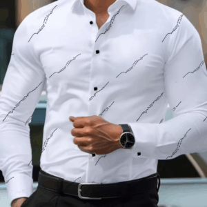 Men's Non-Transparent Button-Up Collar Shirt