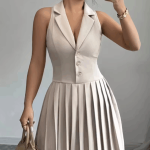 Women's Elegant V-Neck Sleeveless Mini Dress